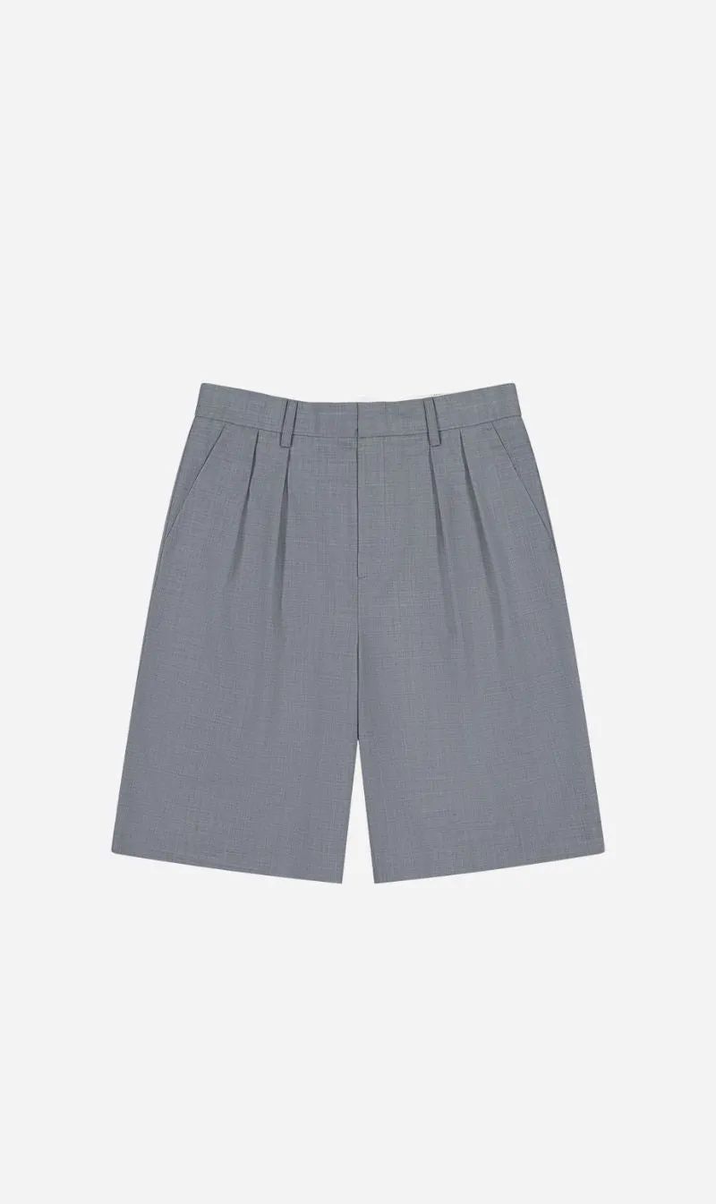 Rebe | Double Pleated Shorts - Grey sold by Sisters & Co