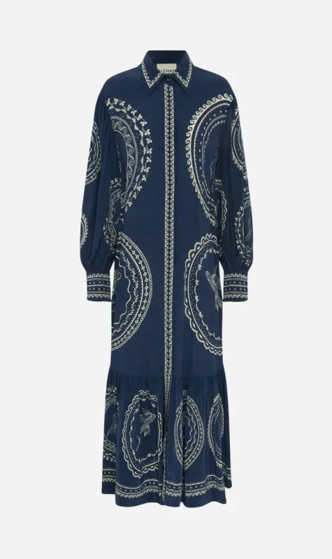 Alemais | Oceane Silk Shirtdress sold by Sister & Co