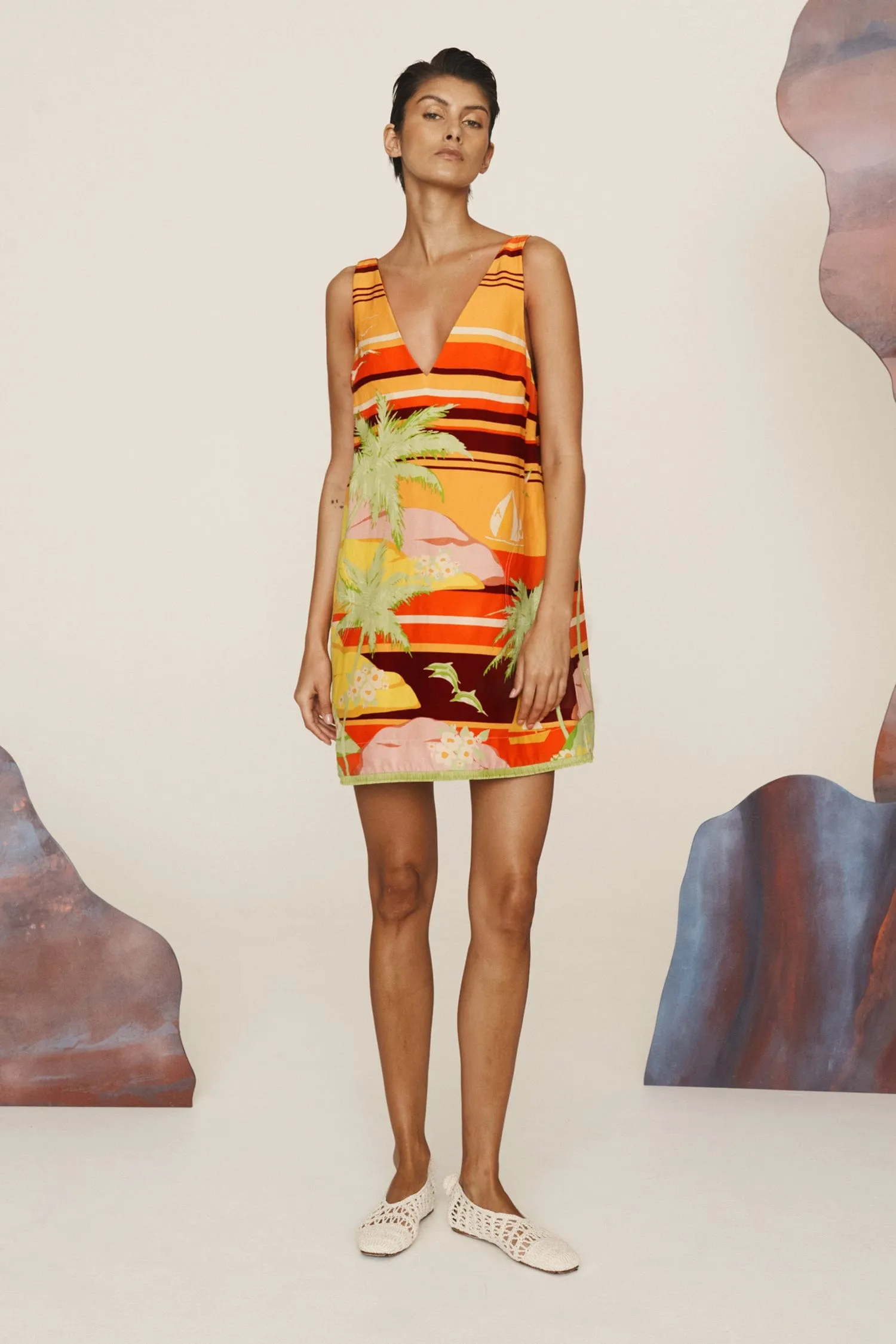 Alemais | Palm Island V Neck Mini Dress sold by Sister & Co product image thumbnail 2