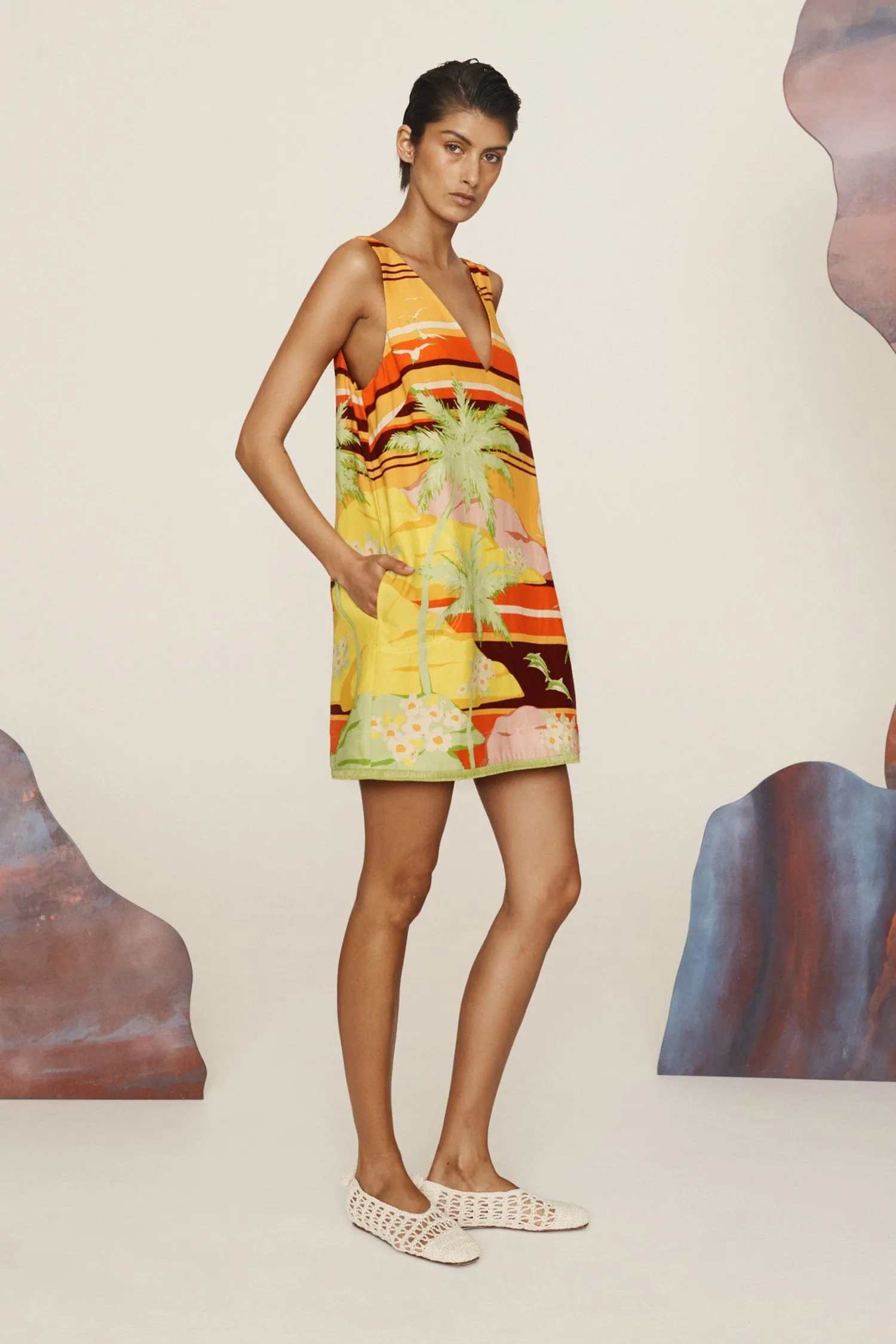 Alemais | Palm Island V Neck Mini Dress sold by Sister & Co product image thumbnail 3