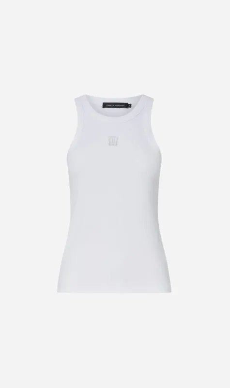 Camilla and Marc | Bloom Embroidered Tank - White sold by Sister & Co