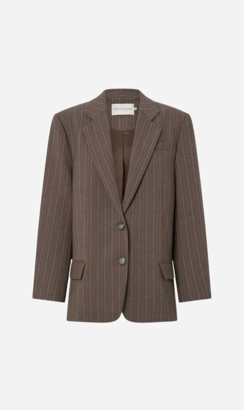 Camilla and Marc | Calone Blazer - Chestnut Stripe sold by Sister & Co