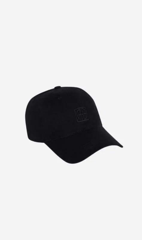 Anine Bing | Jeremy Baseball Cap Framed Monogram - Black made by Anine Bing