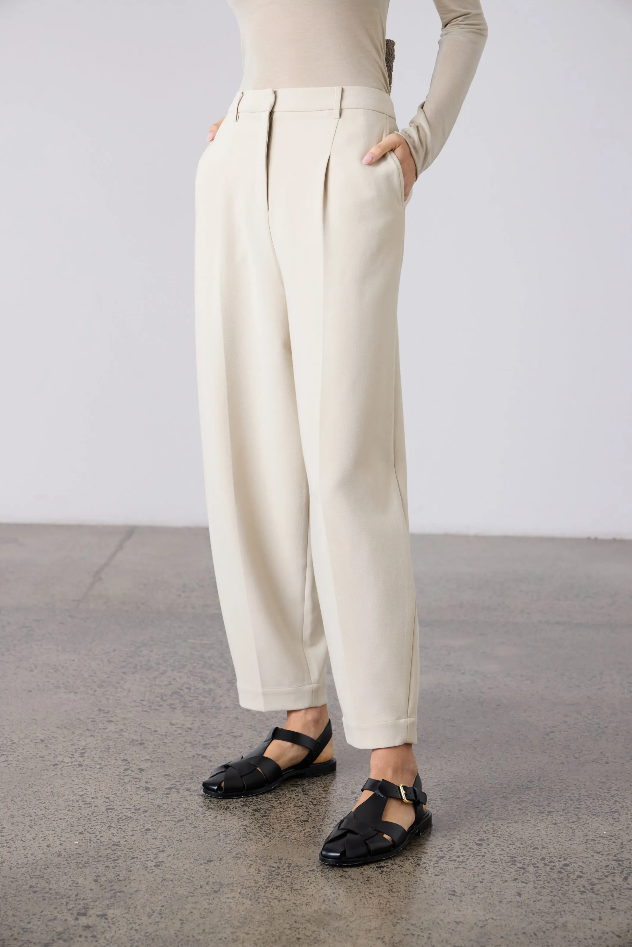 Laing | Britta Barrell Leg Trouser - Bone sold by Sister & Co