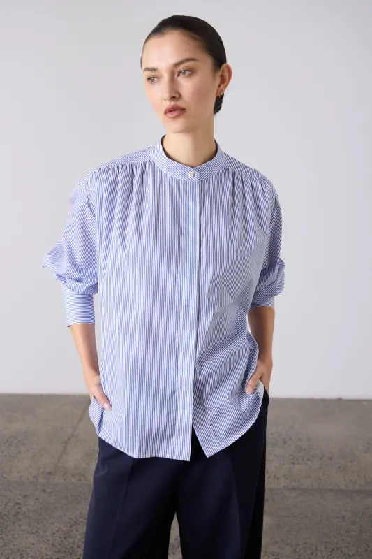 Laing | Gabi Stripe Blouse - Blue/White Stripe sold by Sister & Co