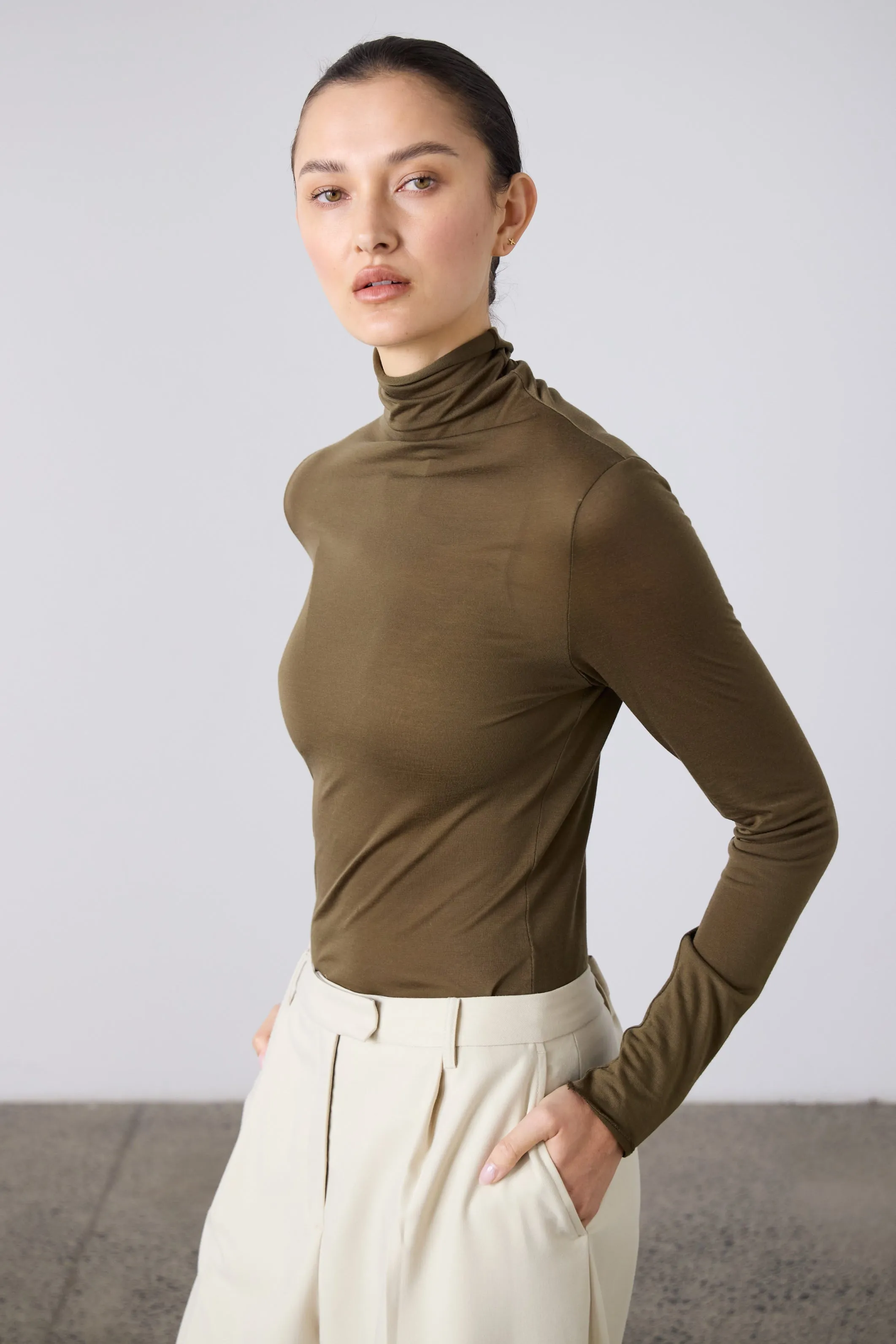 Laing | Tencel Polo - Khaki sold by Sister & Co product image thumbnail 3