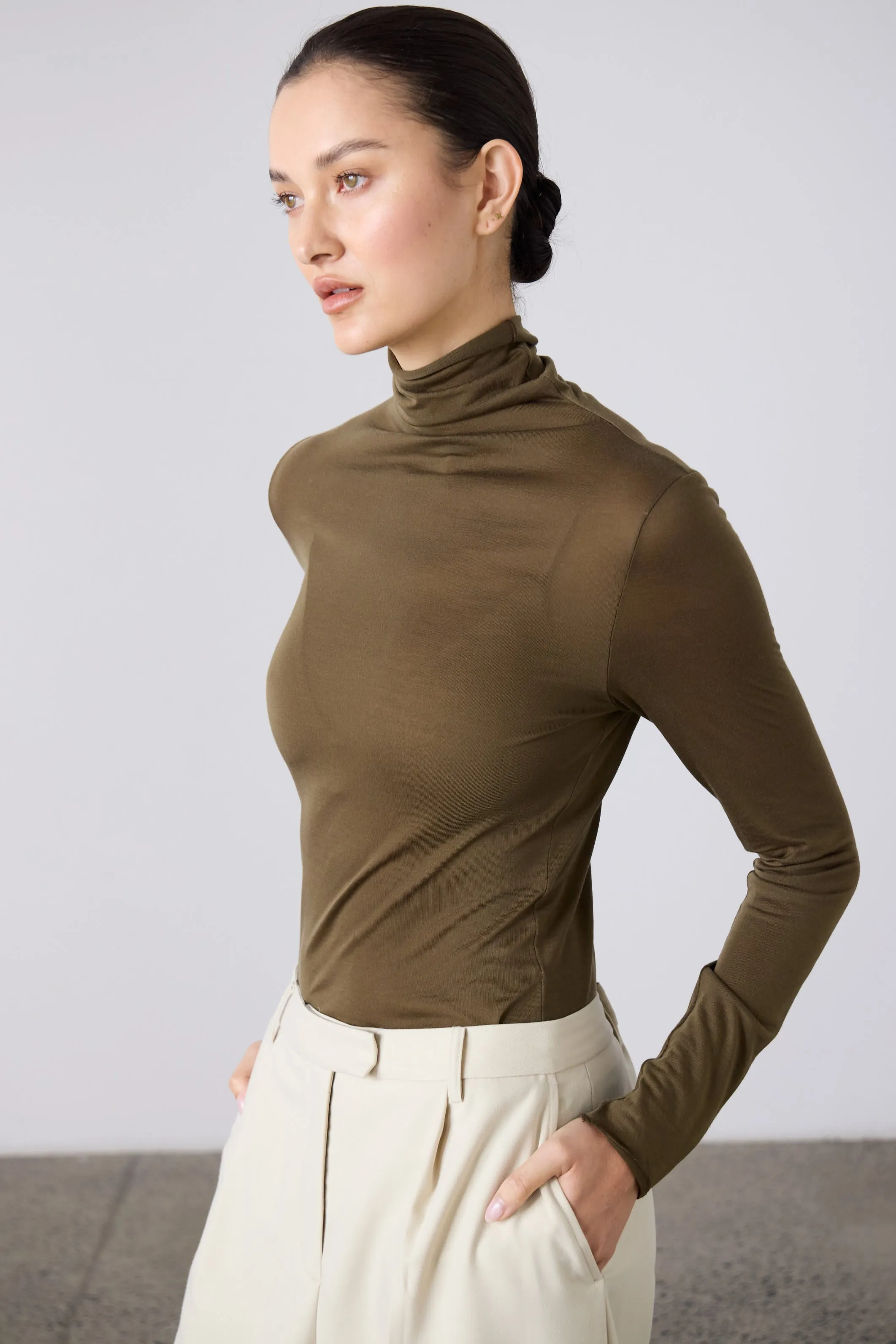 Laing | Tencel Polo - Khaki sold by Sister & Co product image thumbnail 2