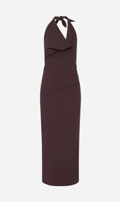 St Agni | Structural Tie Dress - Port sold by Sister & Co
