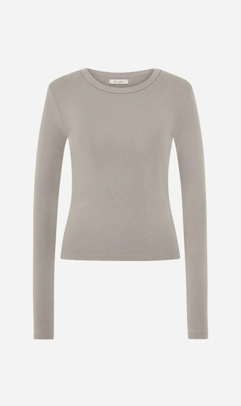St Agni | Organic Cotton Long Sleeve Top - Slate sold by Sister & Co