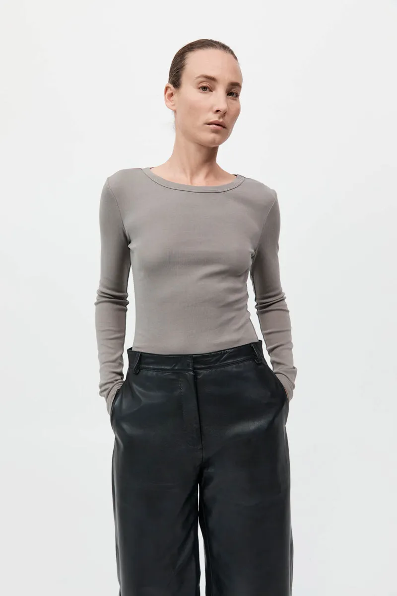 St Agni | Organic Cotton Long Sleeve Top - Slate sold by Sister & Co product image thumbnail 2