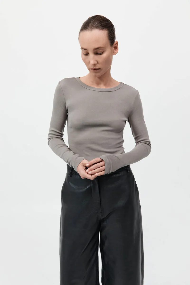 St Agni | Organic Cotton Long Sleeve Top - Slate sold by Sister & Co product image thumbnail 4