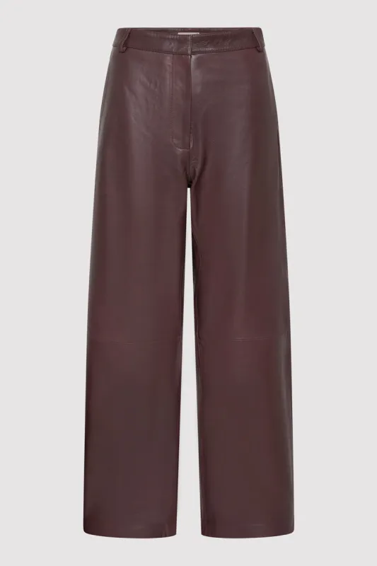 St Agni | Leather Balloon Pant - Bordeaux sold by Sister & Co