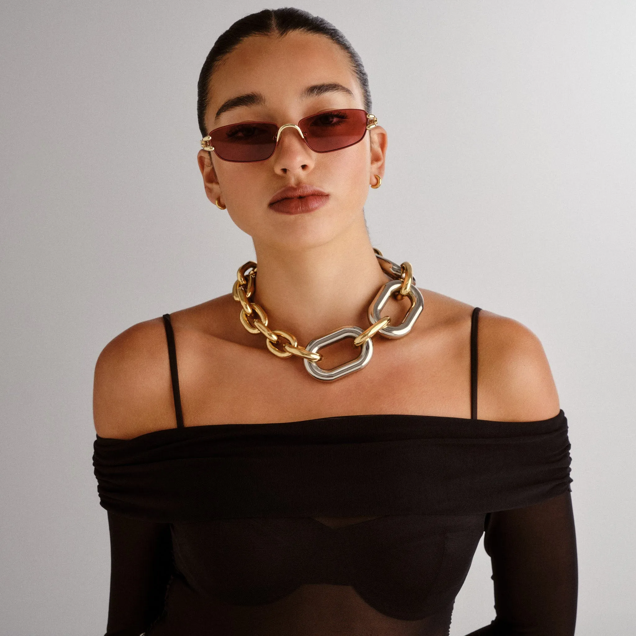 Le Specs | Numero Cinco - Bright Gold Burgundy sold by Sister & Co product image thumbnail 2