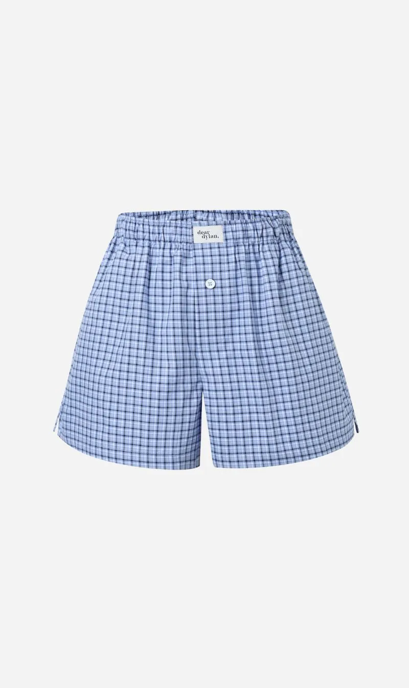 Dear Dylan | Boxer Short - Denim Blue Plaid sold by Sister & Co