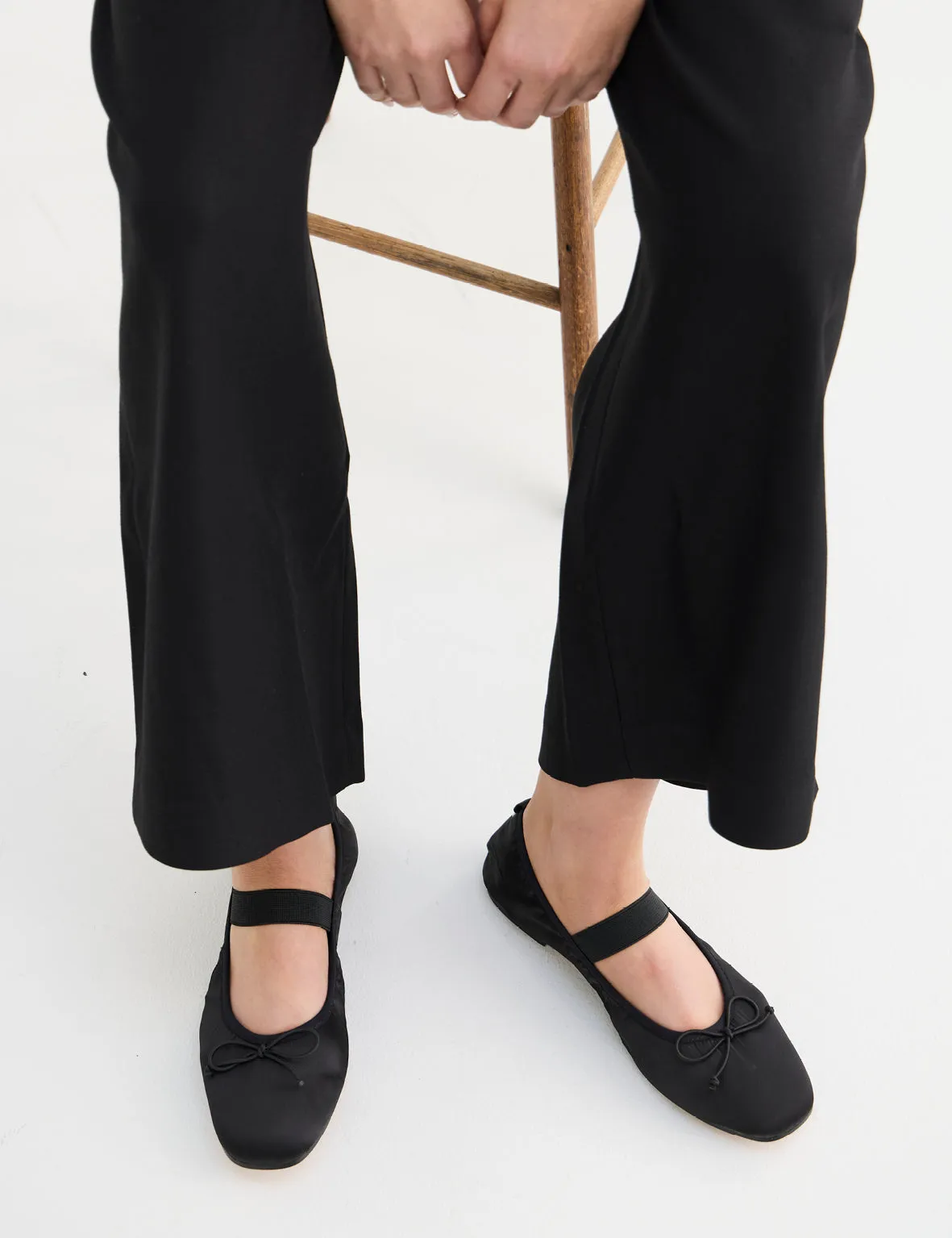 La Tribe | Ballet Flat - Black Satin sold by Sister & Co product image thumbnail 3