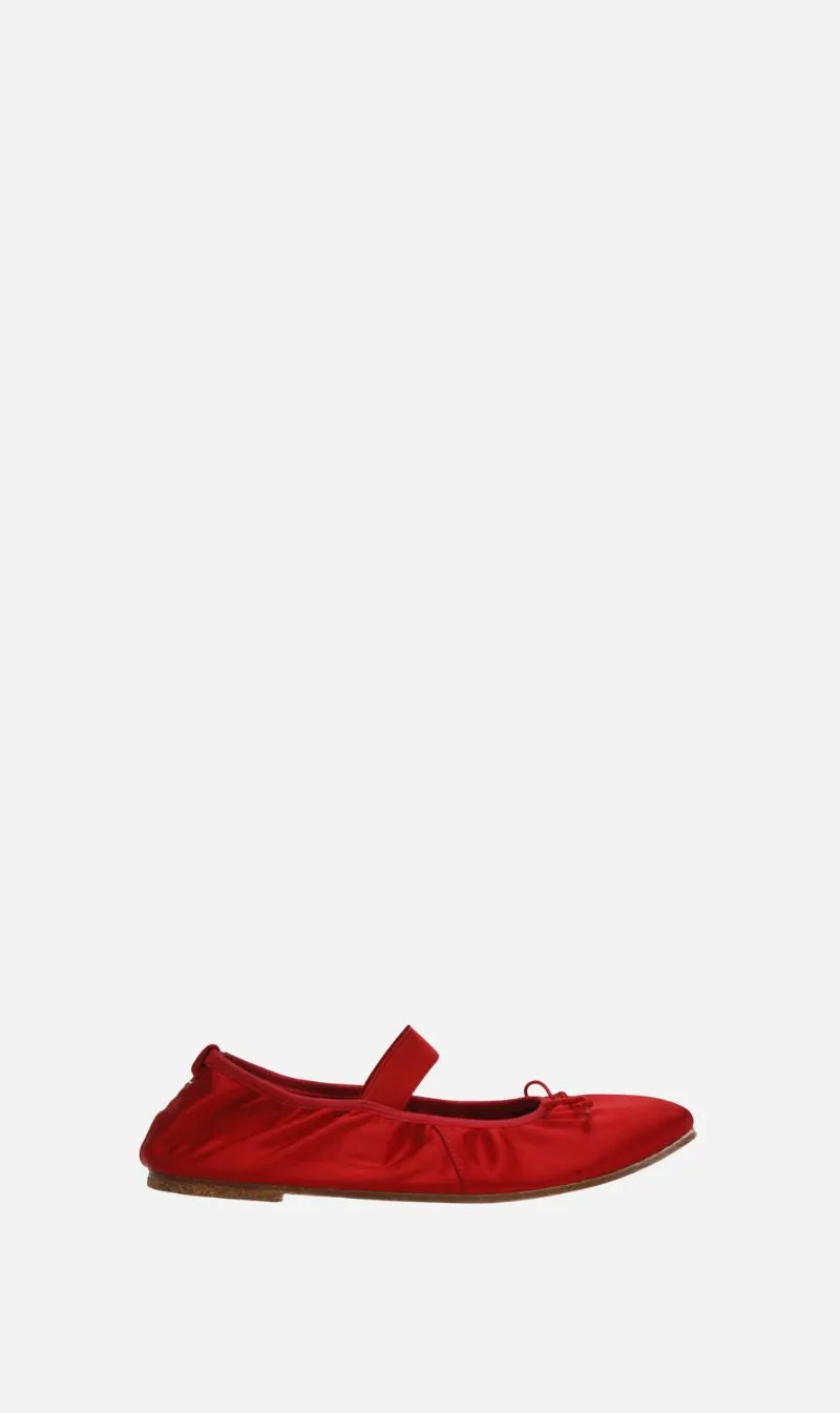 La Tribe | Ballet Flat - Chilli Satin sold by Sister & Co