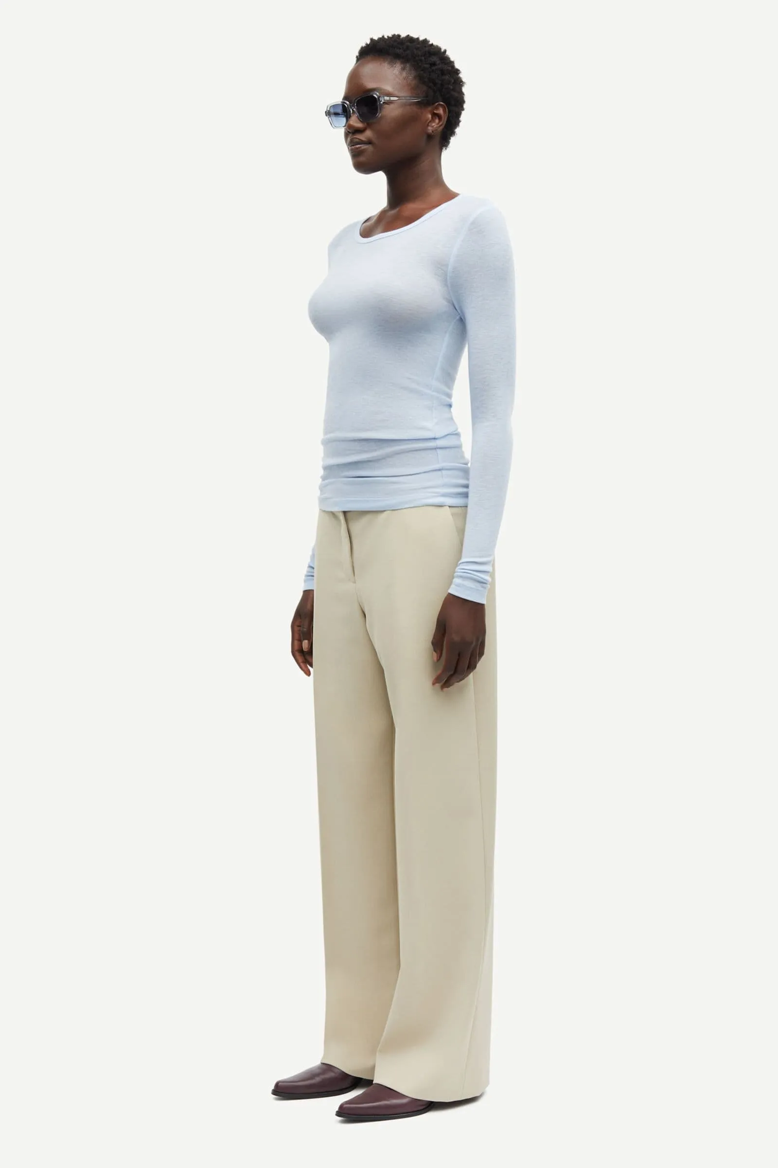Samsoe Samsoe | Sahay Trousers - White Pepper sold by Sister & Co product image thumbnail 3