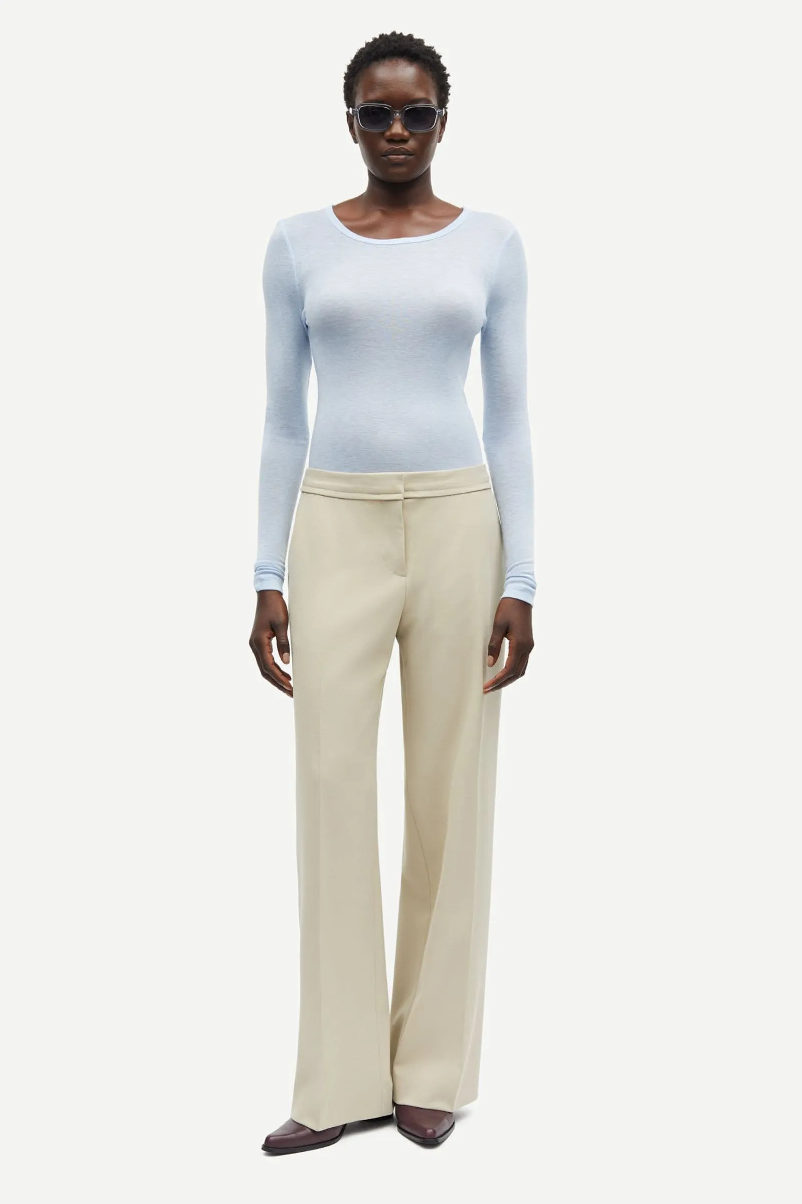 Samsoe Samsoe | Sahay Trousers - White Pepper sold by Sister & Co product image thumbnail 2