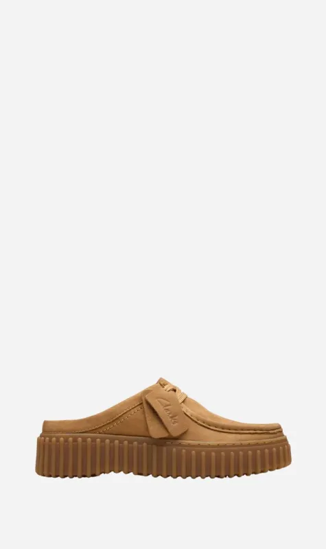 Clarks | Torhill Mule - Light Tan Nubuck sold by Sister & Co