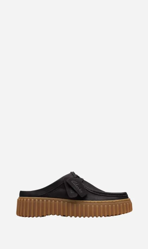 Clarks | Torhill Mule - Black Nubuck sold by Sisters & Co