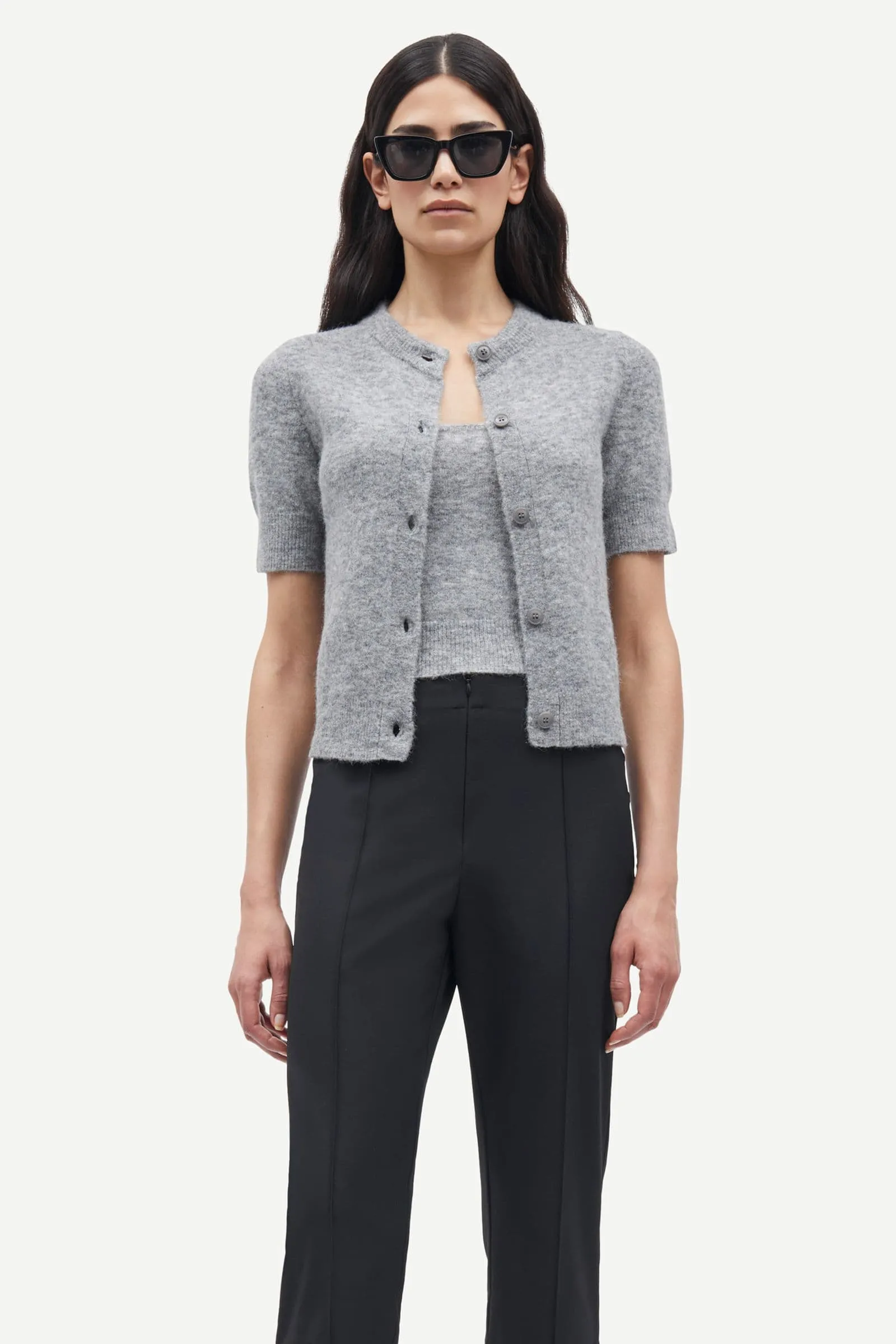 Samsoe Samsoe | Sanoura SS Cardigan - Grey Mel. sold by Sister & Co product image thumbnail 2
