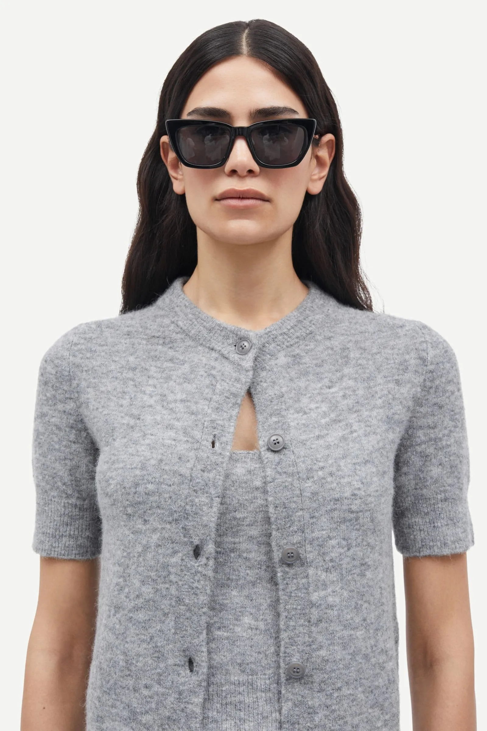 Samsoe Samsoe | Sanoura SS Cardigan - Grey Mel. sold by Sister & Co product image thumbnail 5