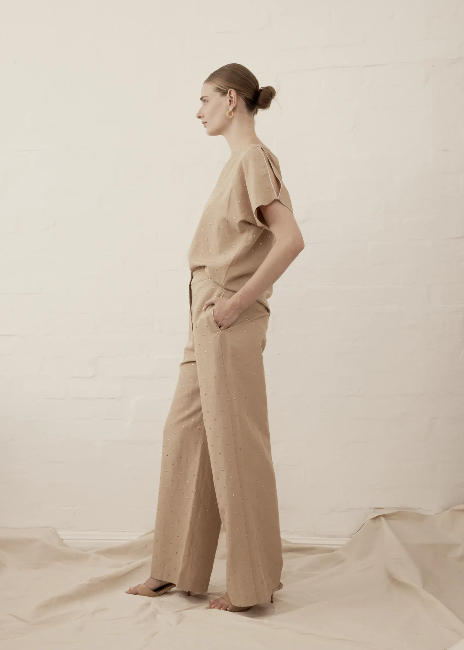 Luxe De Valentina | Dolce Relaxed Pant - Gold Drop sold by Sister & Co product image thumbnail 2