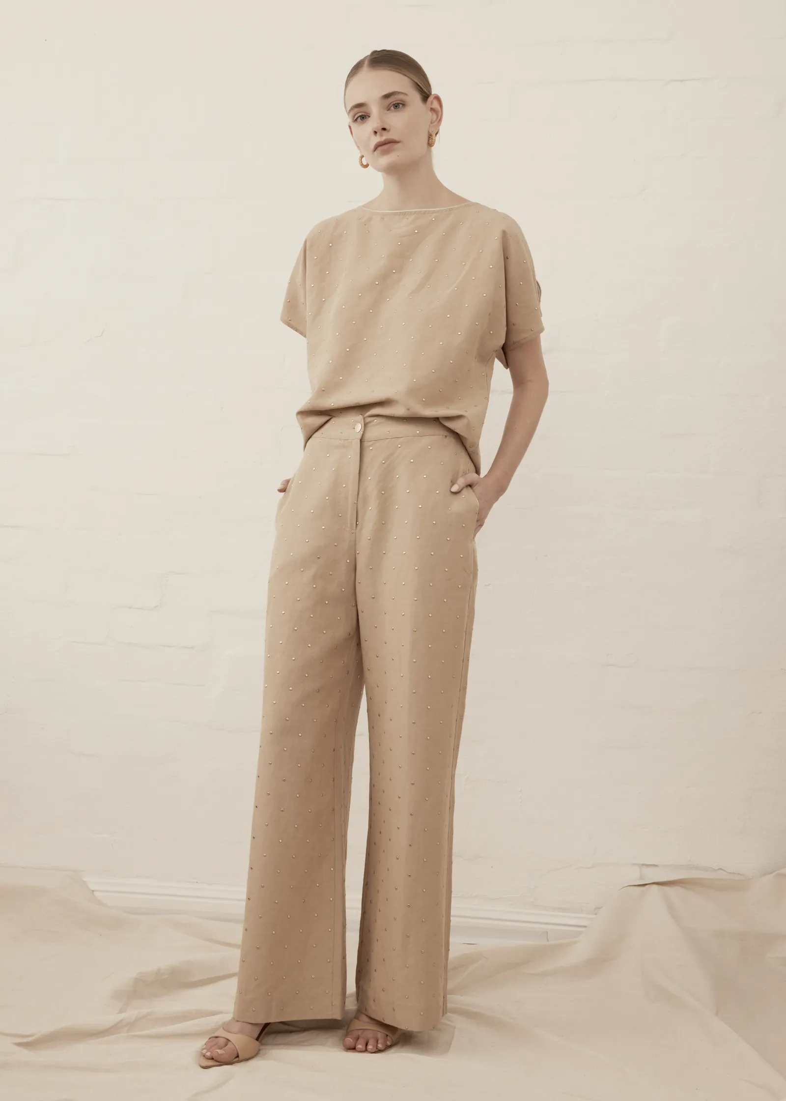 Luxe De Valentina | Dolce Relaxed Pant - Gold Drop sold by Sister & Co