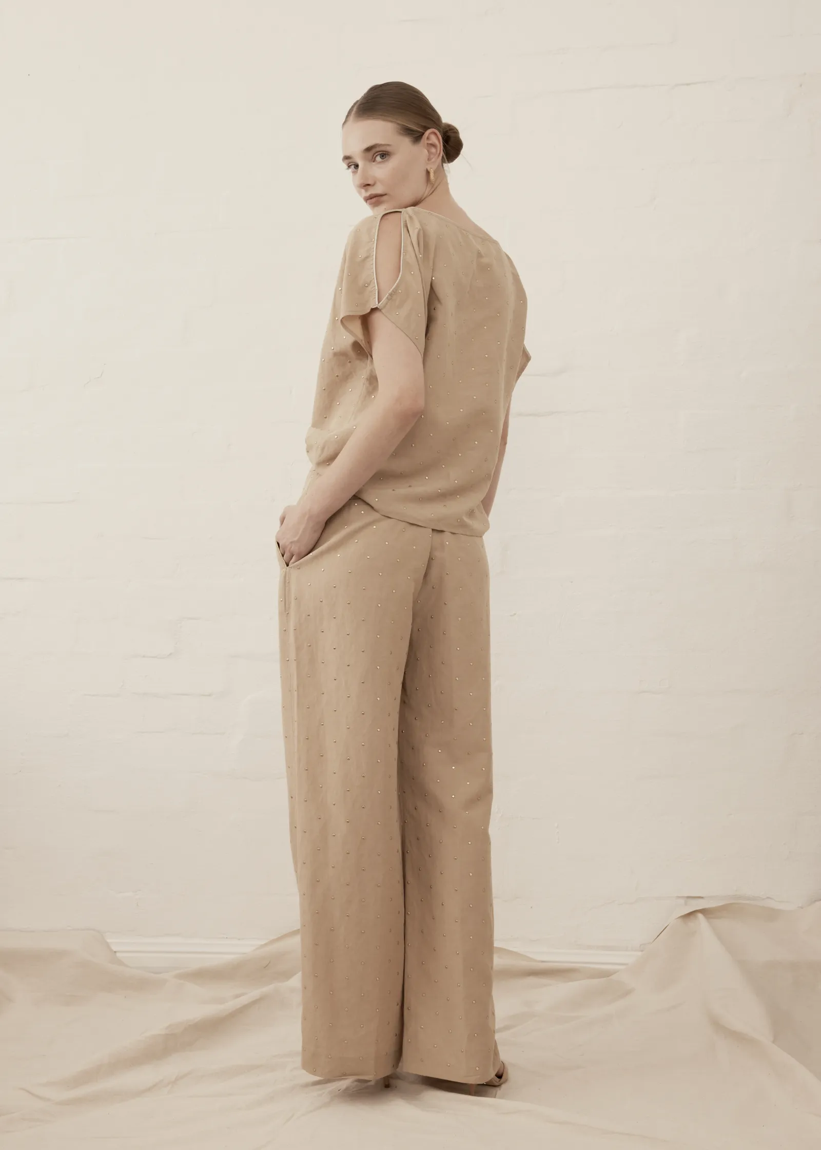 Luxe De Valentina | Dolce Relaxed Pant - Gold Drop sold by Sister & Co product image thumbnail 4