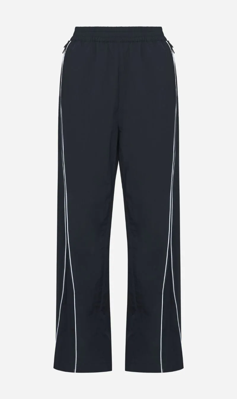 Wynn Hamlyn | Curved Leg Zip Track Pant - Black/White sold by Sister & Co