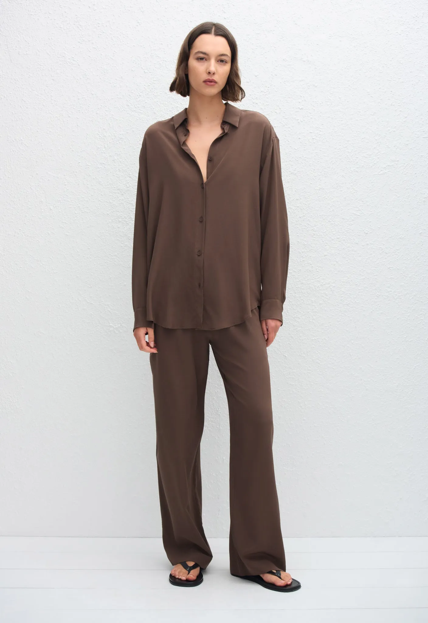 Matteau | Long Sleeve Silk Shirt - Truffle sold by Sister & Co product image thumbnail 5