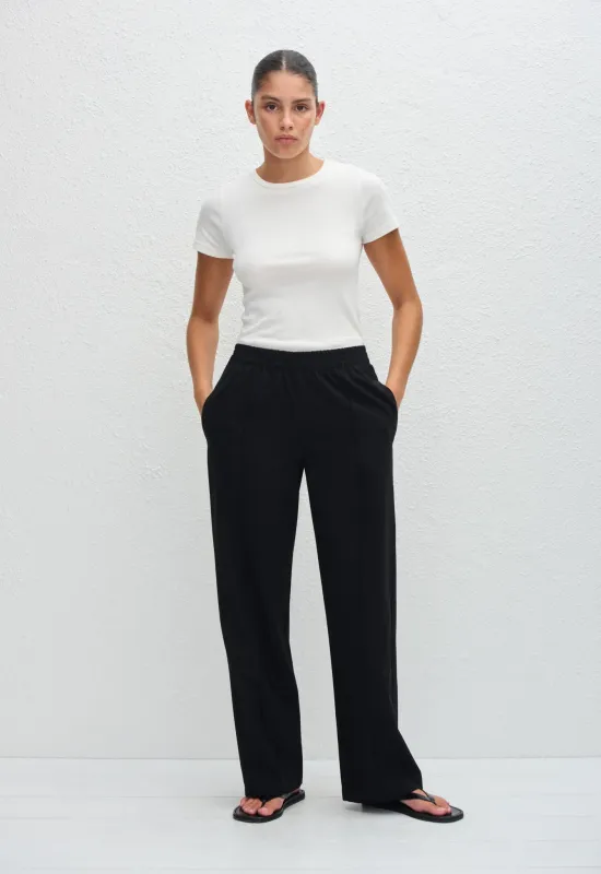 Matteau | Relaxed Pin Stitch Trouser - Black sold by Sister & Co