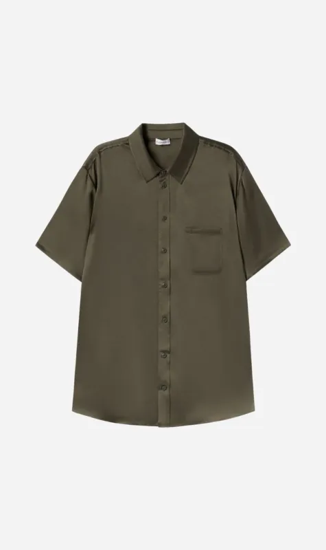 Silk Laundry | Short Sleeve Boyfriend Shirt - Pine sold by Sister & Co