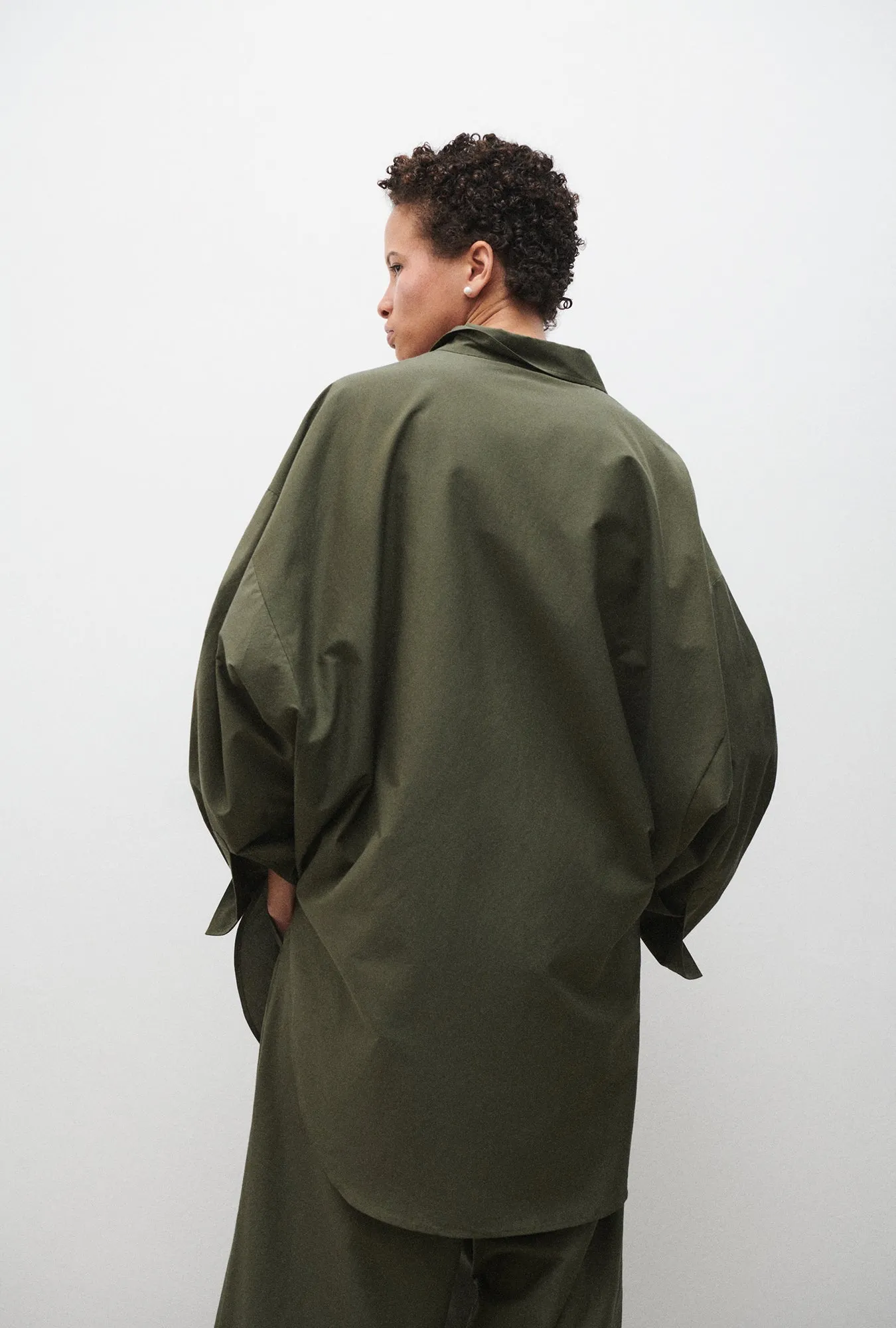 Silk Laundry | Cotton Silk Round Shirt - Pine sold by Sisters & Co product image thumbnail 3