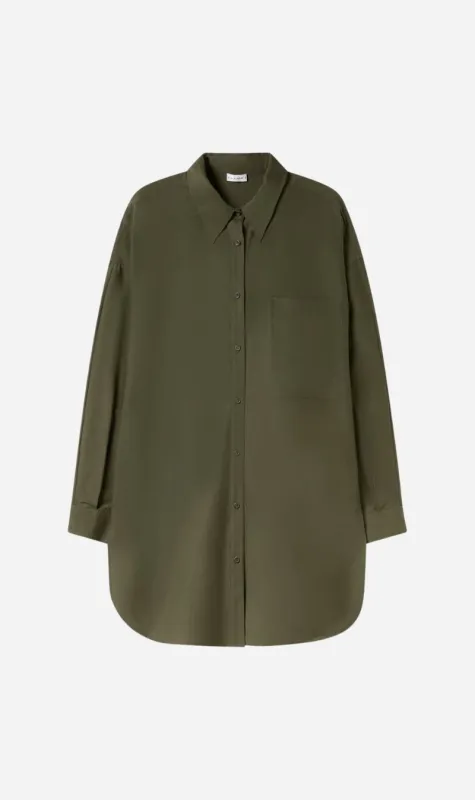 Silk Laundry | Cotton Silk Round Shirt - Pine sold by Sister & Co