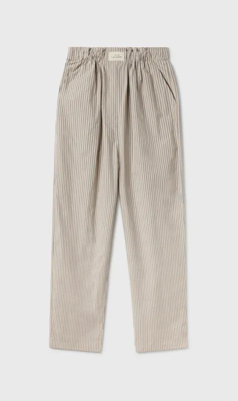 Silk Laundry | Cotton Silk Paper Bag Pants - Slate Stripe sold by Sisters & Co