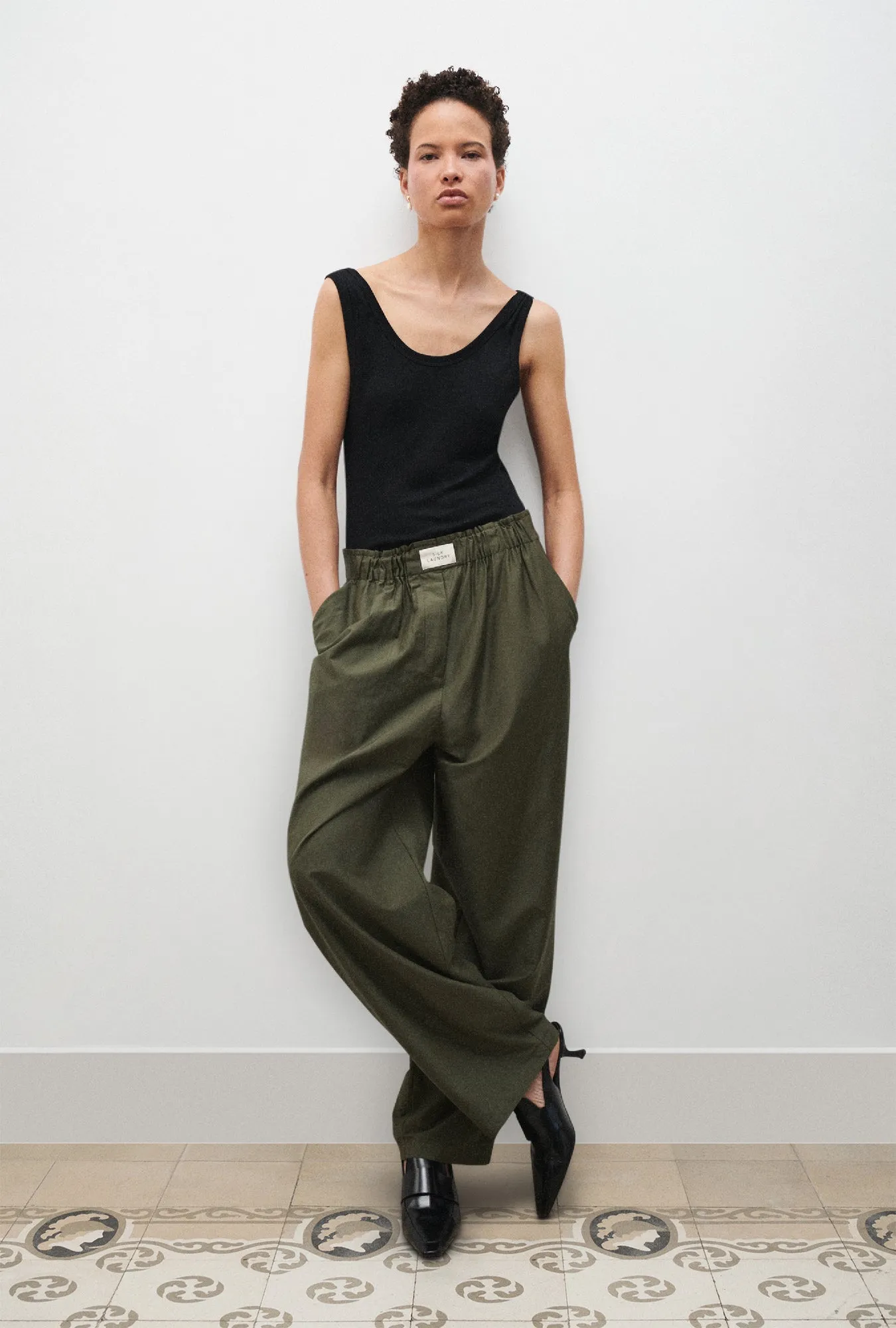 Silk Laundry | Cotton Silk Paper Bag Pants - Pine sold by Sisters & Co product image thumbnail 2