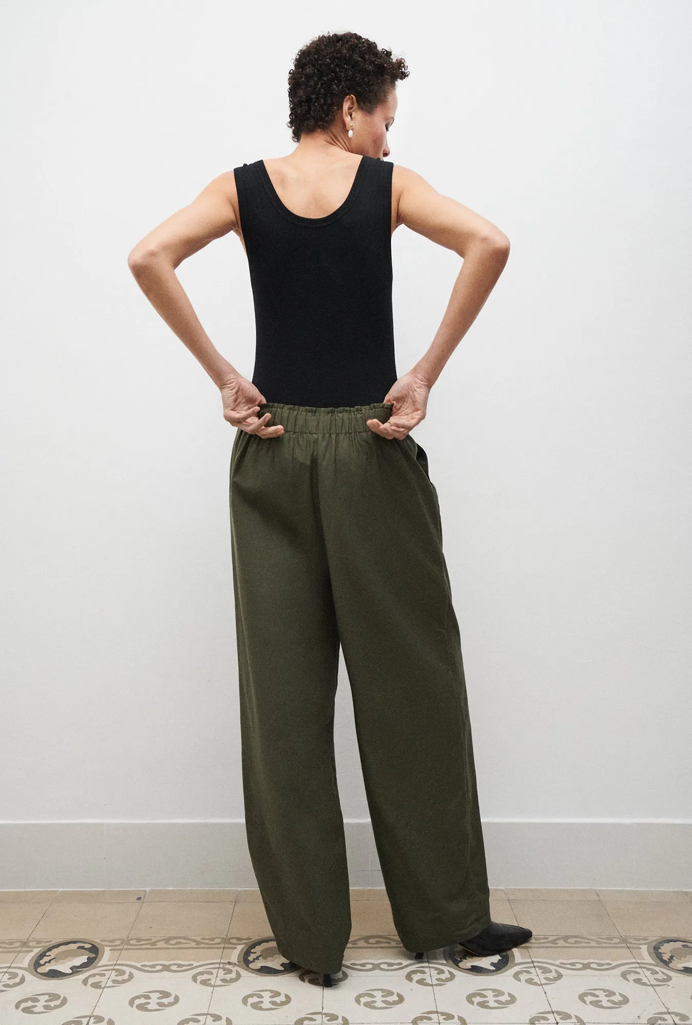 Silk Laundry | Cotton Silk Paper Bag Pants - Pine sold by Sisters & Co product image thumbnail 4