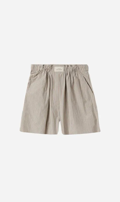 Silk Laundry | Cotton Silk Boxers - Slate Stripe sold by Sister & Co