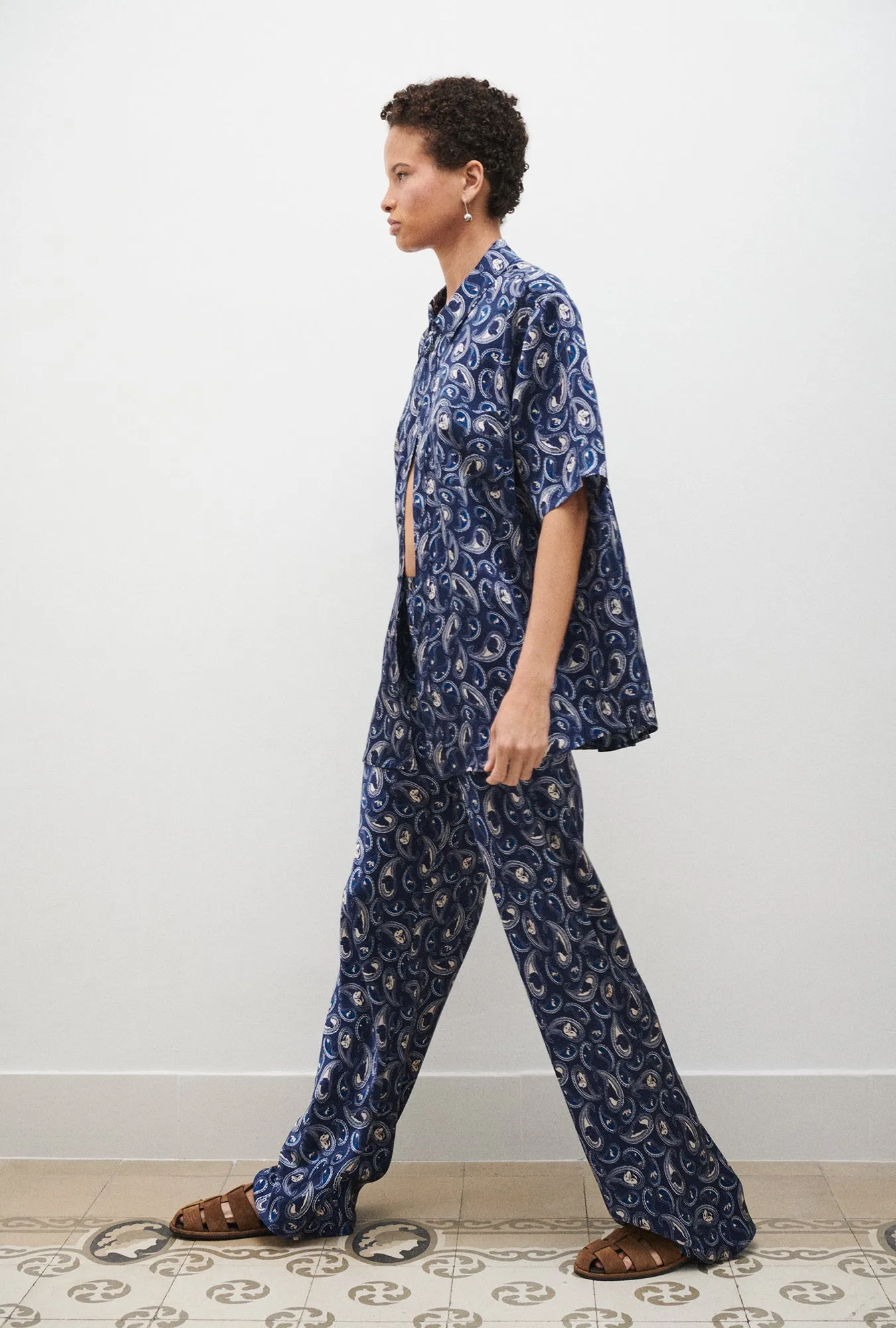 Silk Laundry | Bias Cut Pants - Hounds Paisley sold by Sister & Co product image thumbnail 4