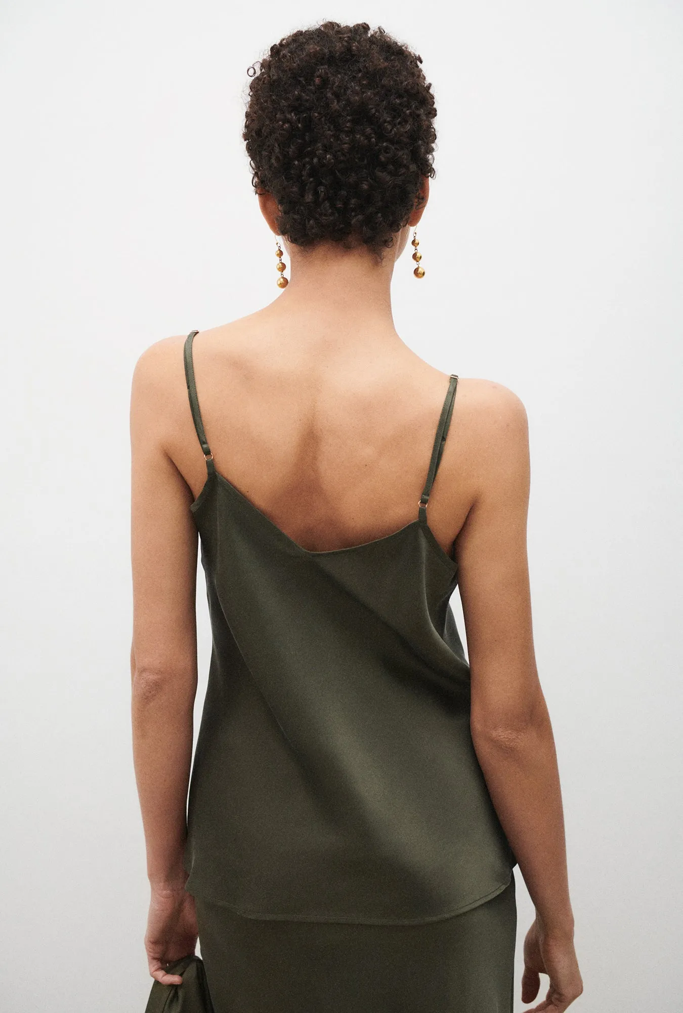Silk Laundry | Bias Cut Cami - Pine sold by Sister & Co product image thumbnail 3