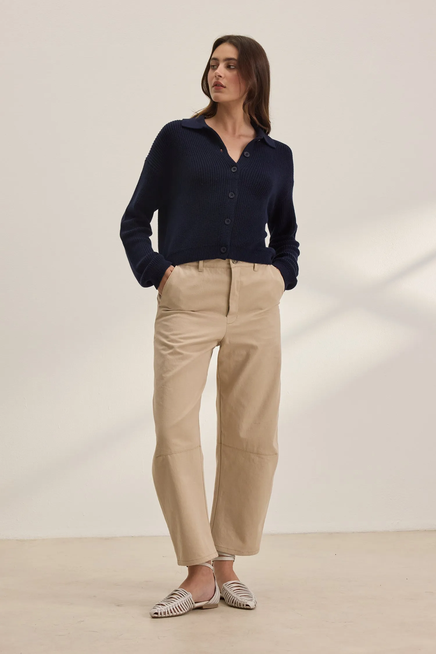 Velvet | Brylie Sanded Twill Utility Pant - Khaki sold by Sisters & Co