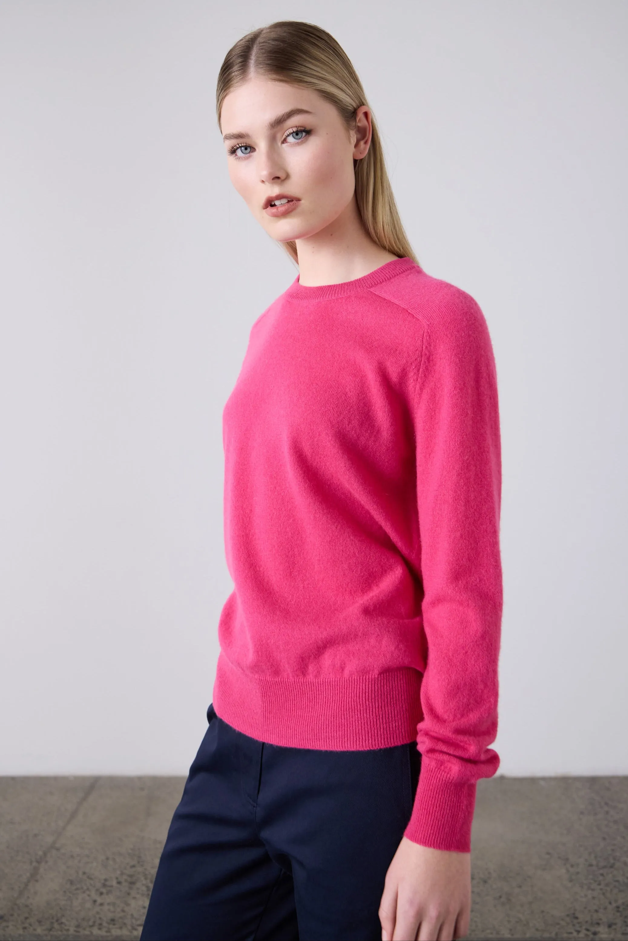 Laing | Sam Cashmere Crew - Elsa Pink sold by Sisters & Co product image thumbnail 2