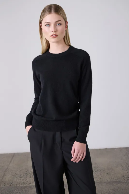 Laing | Sam Cashmere Crew - Black sold by Sister & Co