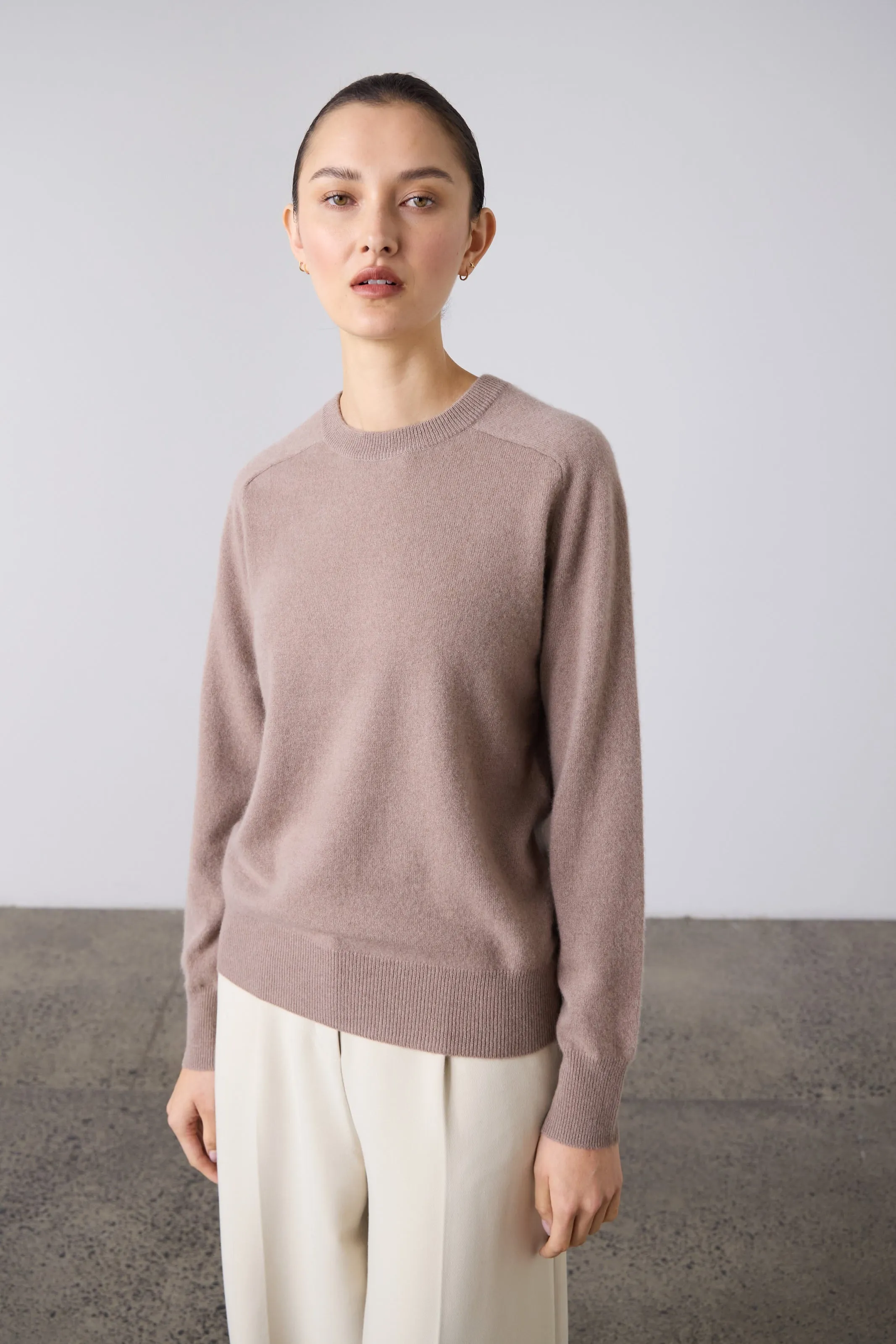 Laing | Sam Cashmere Crew - Mink sold by Sisters & Co