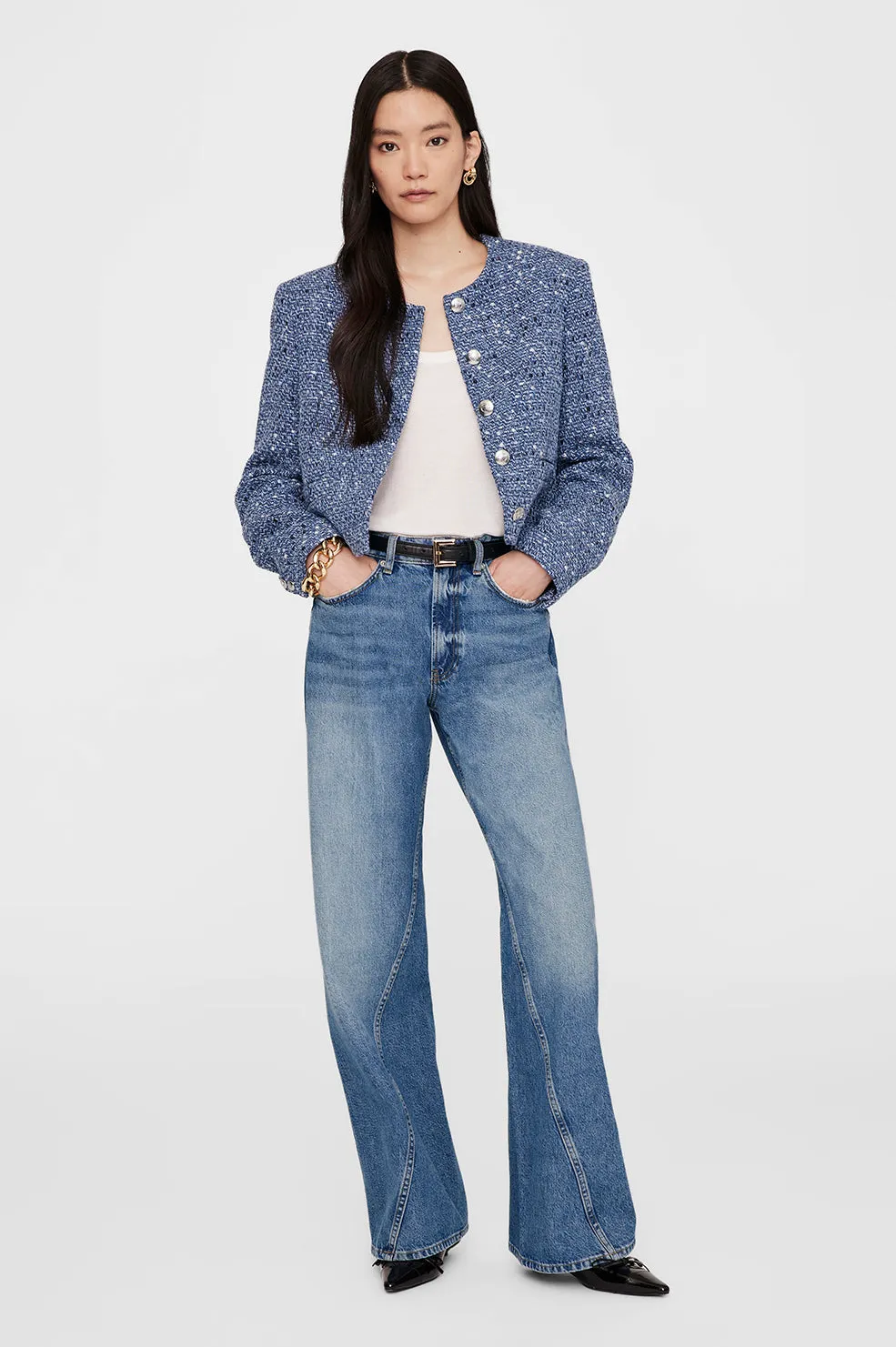 Anine Bing | Amber Jacket - Blue Tweed sold by Sister & Co product image thumbnail 2