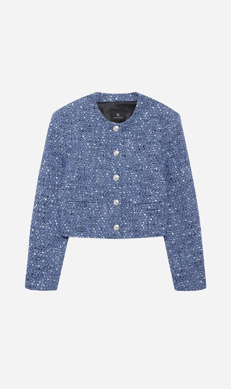 Anine Bing | Amber Jacket - Blue Tweed sold by Sister & Co