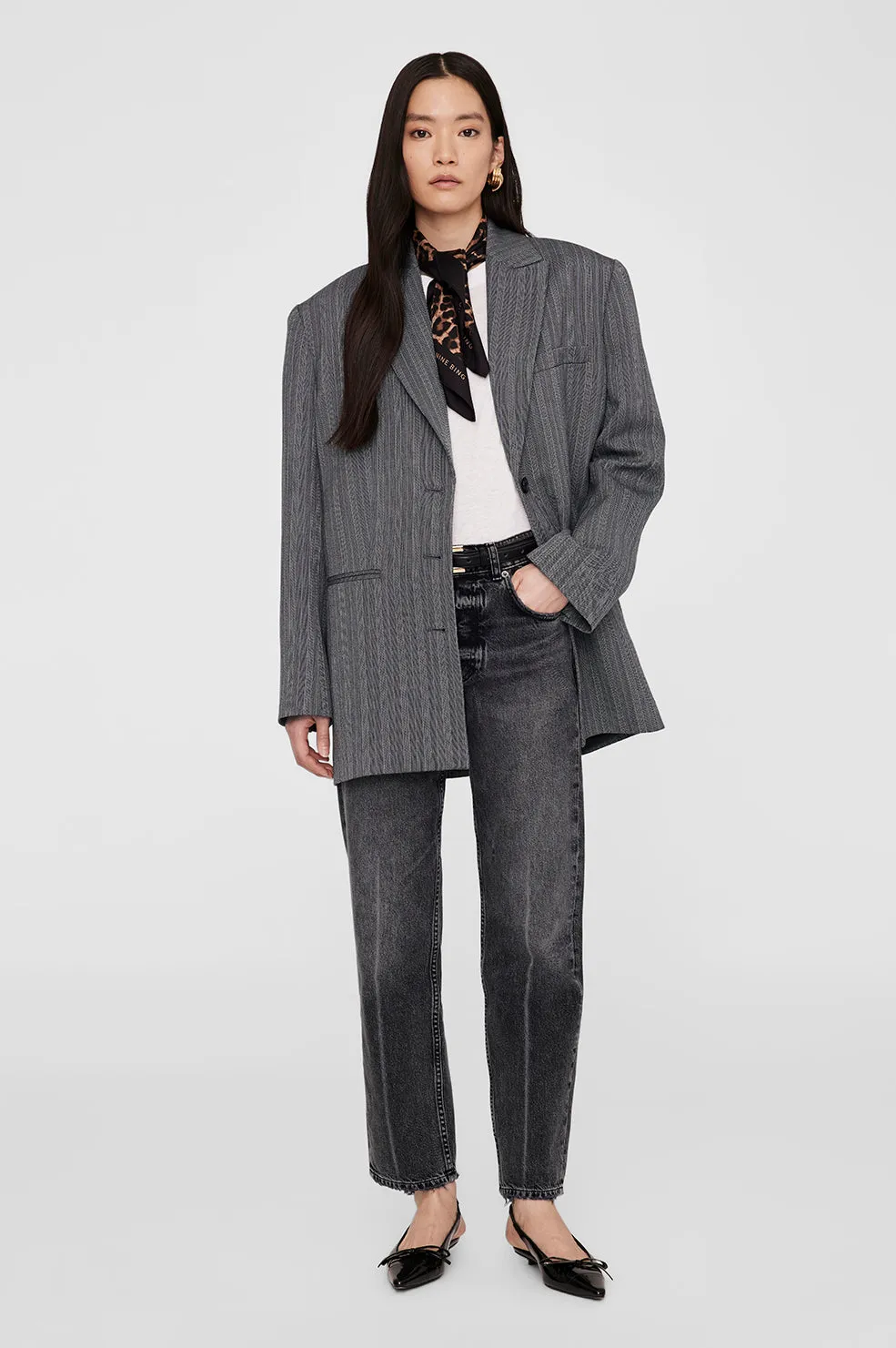 Anine Bing | York Scarf - Black & Brown Leopard sold by Sister & Co product image thumbnail 2