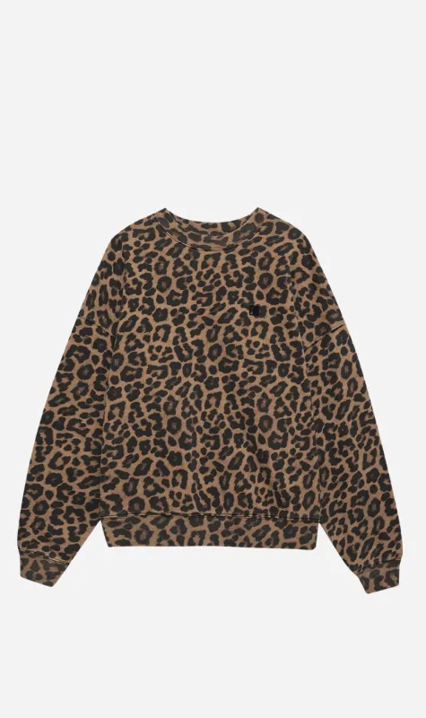 Anine Bing | Miles Sweatshirt - Black & Brown Leopard sold by Sisters & Co
