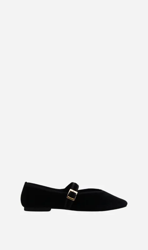 La Tribe | Mary Jane - Black Silk Velvet sold by Sister & Co